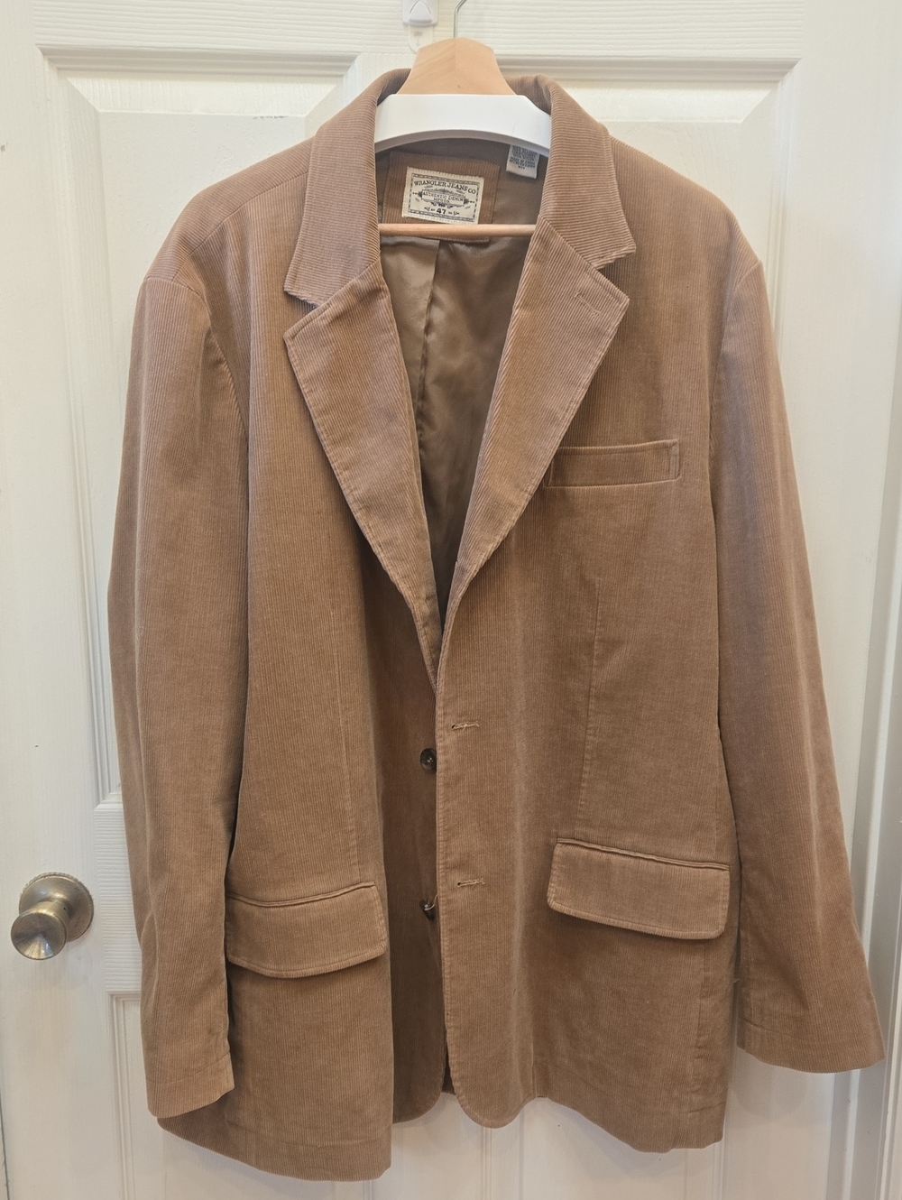 Men's Wrangler Corduroy Blazer Jacket - Tan XL
